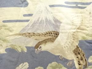 アンティーク　富士に鷹・宝船模様男児着物